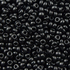 8g Miyuki Round Seed Bead 11/0 Opaque Semi-Matte Black (401SF)