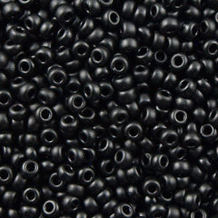 50g Miyuki Round Seed Bead 11/0 Opaque Semi-Matte Black (401SF)