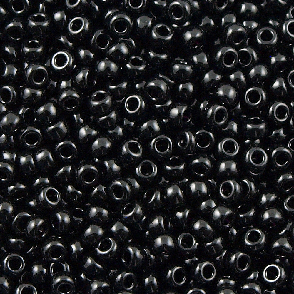 Miyuki Round Seed Bead 8/0 Opaque Black 22g Tube (401)