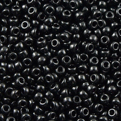 Miyuki Round Seed Bead 8/0 Opaque Black 22g Tube (401)