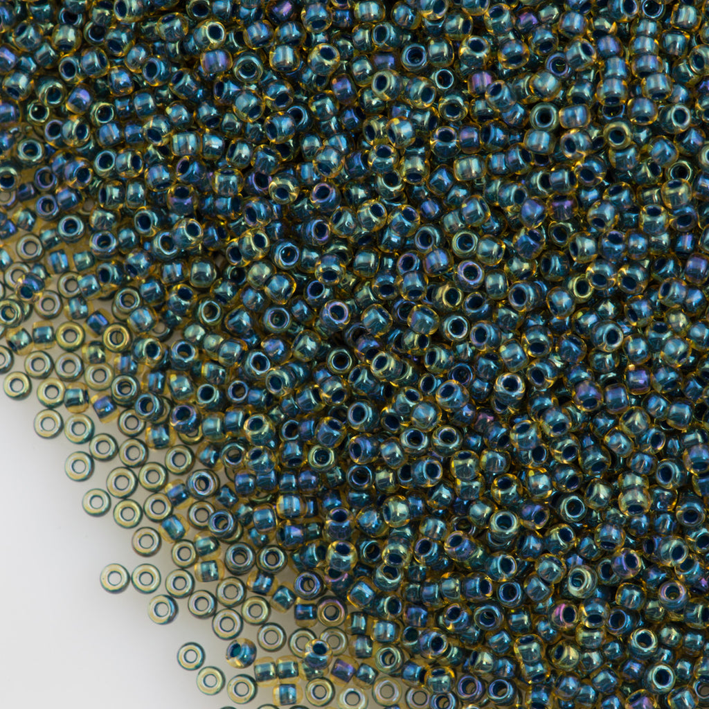 50g Toho Round Seed Beads 11/0 Inside Color Lined Navy Topaz (243)