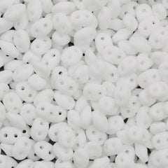 Super Duo 2x5mm Two Hole Beads Matte Chalk White 22g Tube (03000M)