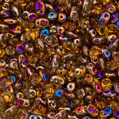 Super Duo 2x5mm Two Hole Beads Topaz Sliperit 22g Tube (10060SP)