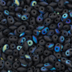 Super Duo 2x5mm Two Hole Beads Matte Jet AB 15g (23980MX)