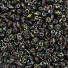 Super Duo 2x5mm Two Hole Beads Jet Dark Travertin 15g (23980TD)
