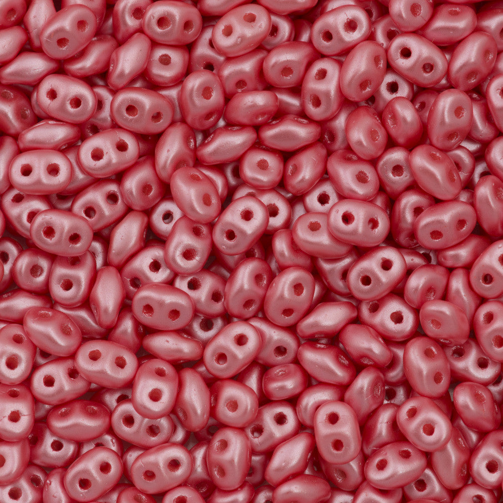 Super Duo 2x5mm Two Hole Beads Pastel Light Coral 22g Tube (25007)