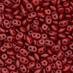 Super Duo 2x5mm Two Hole Beads Pastel Dark Coral 22g Tube (25010)