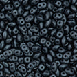 Super Duo 2x5mm Two Hole Beads Charcoal Pearl Coat 22g Tube (25037)