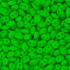 Super Duo 2x5mm Two Hole Beads Neon Green 22g Tube (25124)