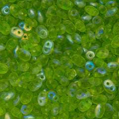 Super Duo 2x5mm Two Hole Beads Matte Olivine AB 15g (50230MX)