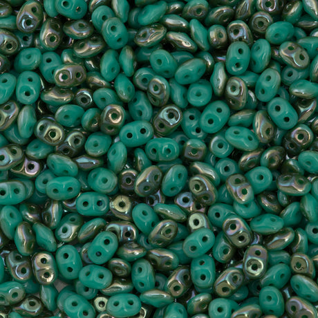 Super Duo 2x5mm Two Hole Beads Opaque Turquoise Celsian 22g Tube (63130Z)