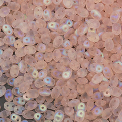 Super Duo 2x5mm Two Hole Beads Matte Rosaline AB 22g Tube (70120MX)