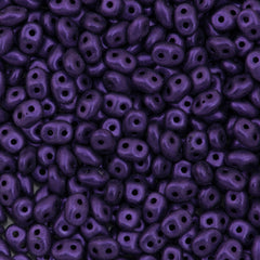 Super Duo 2x5mm Two Hole Beads Metallic Suede Purple 22g Tube (79021)