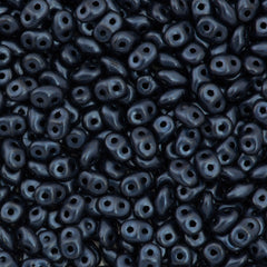 Super Duo 2x5mm Two Hole Beads Metallic Suede Dark Blue 22g Tube (79032)
