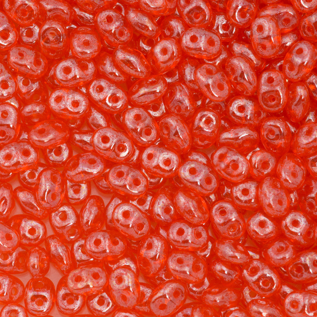 Super Duo 2x5mm Two Hole Beads Hyacinth White Luster 22g Tube (90030WL)