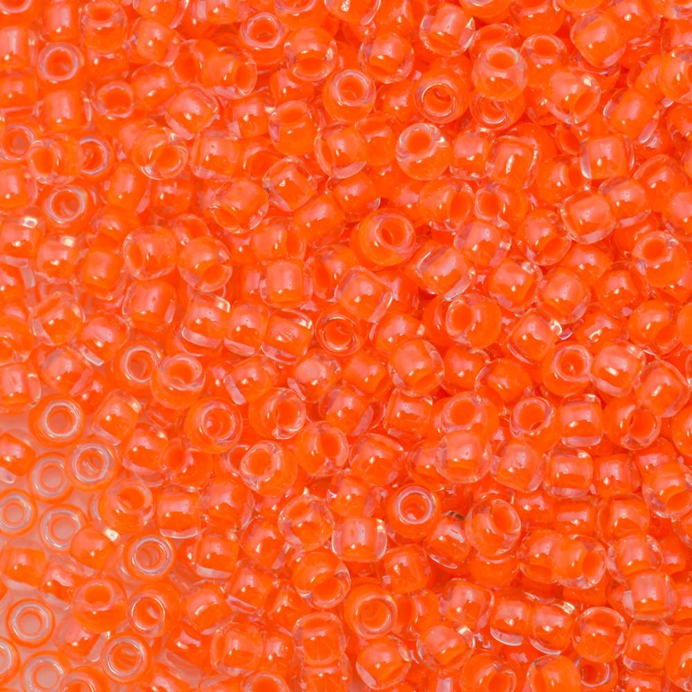 50g Toho Round Seed Beads 6/0 Luminous Neon Orange (802)
