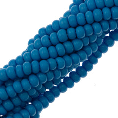 Czech Seed Bead 6/0 Opaque Blue Turquoise 1/2 Hank (63050)
