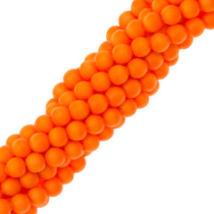 200 TRUE CRYSTAL 2mm Round Neon Orange Pearl Beads