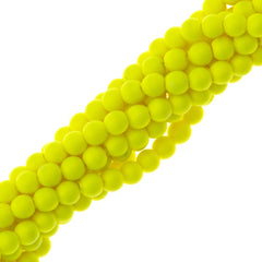 200 TRUE CRYSTAL 2mm Round Neon Yellow Pearl Beads