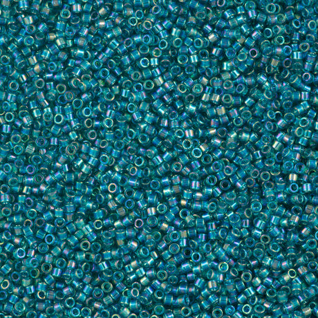 25g Miyuki Delica Seed Bead 11/0 Transparent Teal AB DB1248