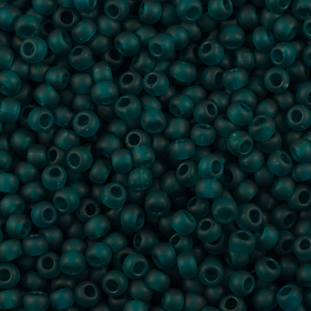 50g Toho Round Seed Beads 6/0 Transparent Matte True Teal (7BDF)