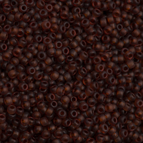Miyuki Round Seed Bead 11/0 Transparent Semi Matte Dark Topaz 22g Tube (2400SF)