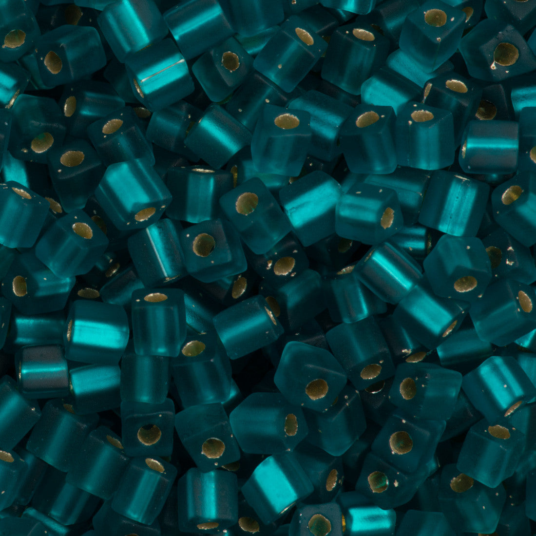 Miyuki 3mm Cube Seed Bead Matte Silver Lined Teal #2425F – Aura