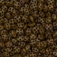 CzechMates 6mm Four Hole QuadraLentil Opaque Light Beige Picasso Beads 15g (13010T)