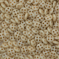 CzechMates 6mm Four Hole QuadraLentil Opaque Champagne Luster Beads 15g (14413P)