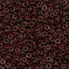 Czech O Beads Opaque Red Picasso 7.9g Tube (93200T)