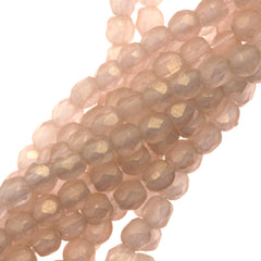 100 Czech Fire Polished 2mm Round Bead Gold Suede Rosaline (70100MSG)