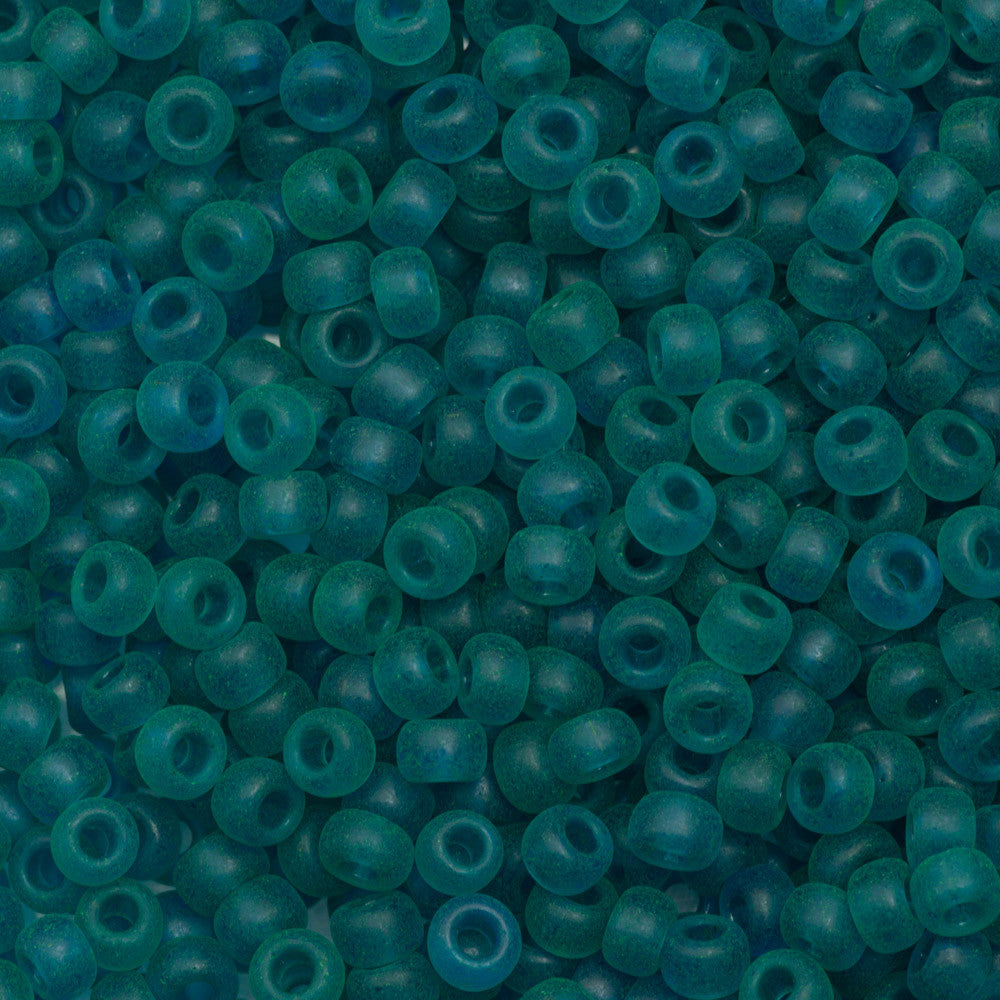 Miyuki Round Seed Bead 6/0 Semi-Matte Dyed Transparent Aqua 20g Tube (1614)