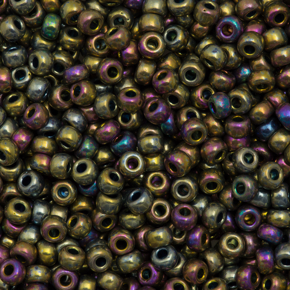 Miyuki Round Seed Bead 6/0 Metallic Purple Gold Iris 20g Tube (188)