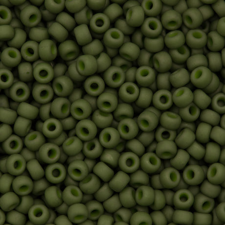 Miyuki Round Seed Bead 6/0 Matte Opaque Olive 20g Tube (2318)