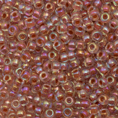 Miyuki Round Seed Bead 6/0 Inside Color Lined Salmon AB 20g Tube (275)