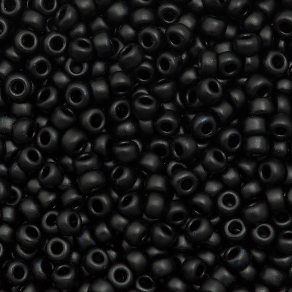Miyuki Round Seed Bead 6/0 Opaque Semi-Matte Black 20g Tube (401SF)