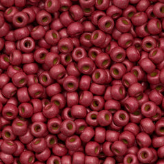 50g Miyuki Round Seed Bead 11/0 Duracoat Matte Galvanized Light Cranberry (4211F)
