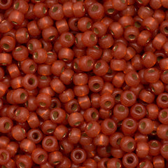 Miyuki Round Seed Bead 6/0 Duracoat Silver Lined Dyed Persimmon 20g Tube (4244)