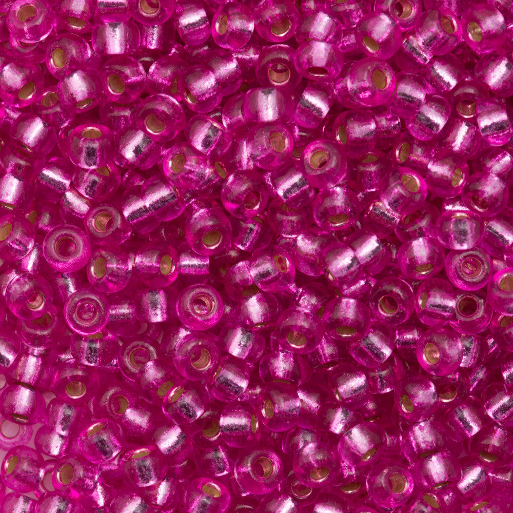 Miyuki Round Seed Bead 6/0 Duracoat Silver Lined Dyed Pink Parfait 20g Tube (4267)