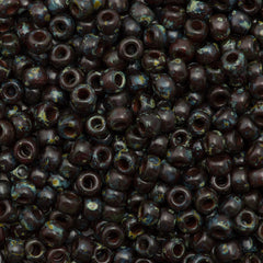Miyuki Round Seed Bead 6/0 Transparent Garnet Picasso 20g Tube (4504)
