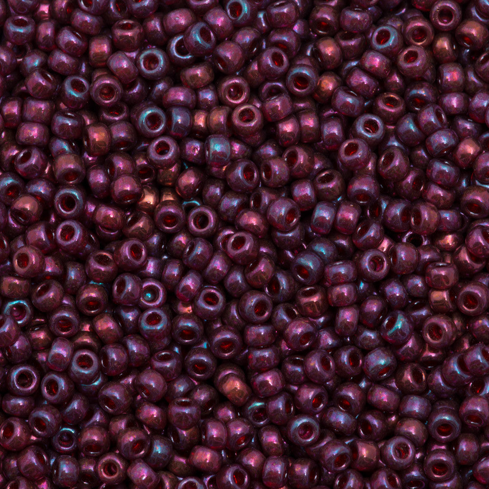 Miyuki Round Seed Bead 8/0 Purple Cranberry Gold Luster 22g Tube (313)