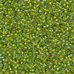 50g Miyuki Round Seed Bead 11/0 Silver Lined Chartreuse AB (1014)