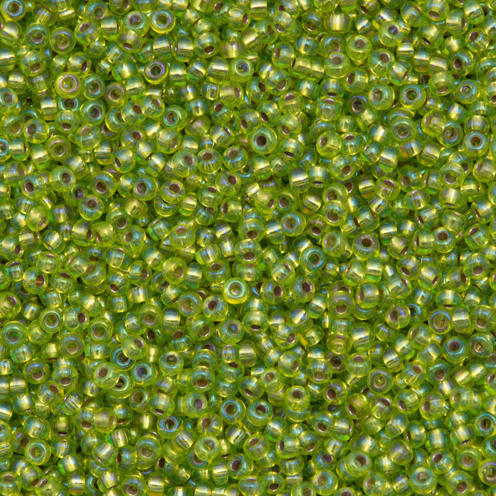 Miyuki Round Seed Bead 11/0 Silver Lined Chartreuse AB 22g Tube (1014)