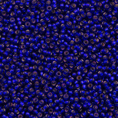 50g Miyuki Round Seed Bead 11/0 Dyed Silver Lined Dark Cobalt (1427)