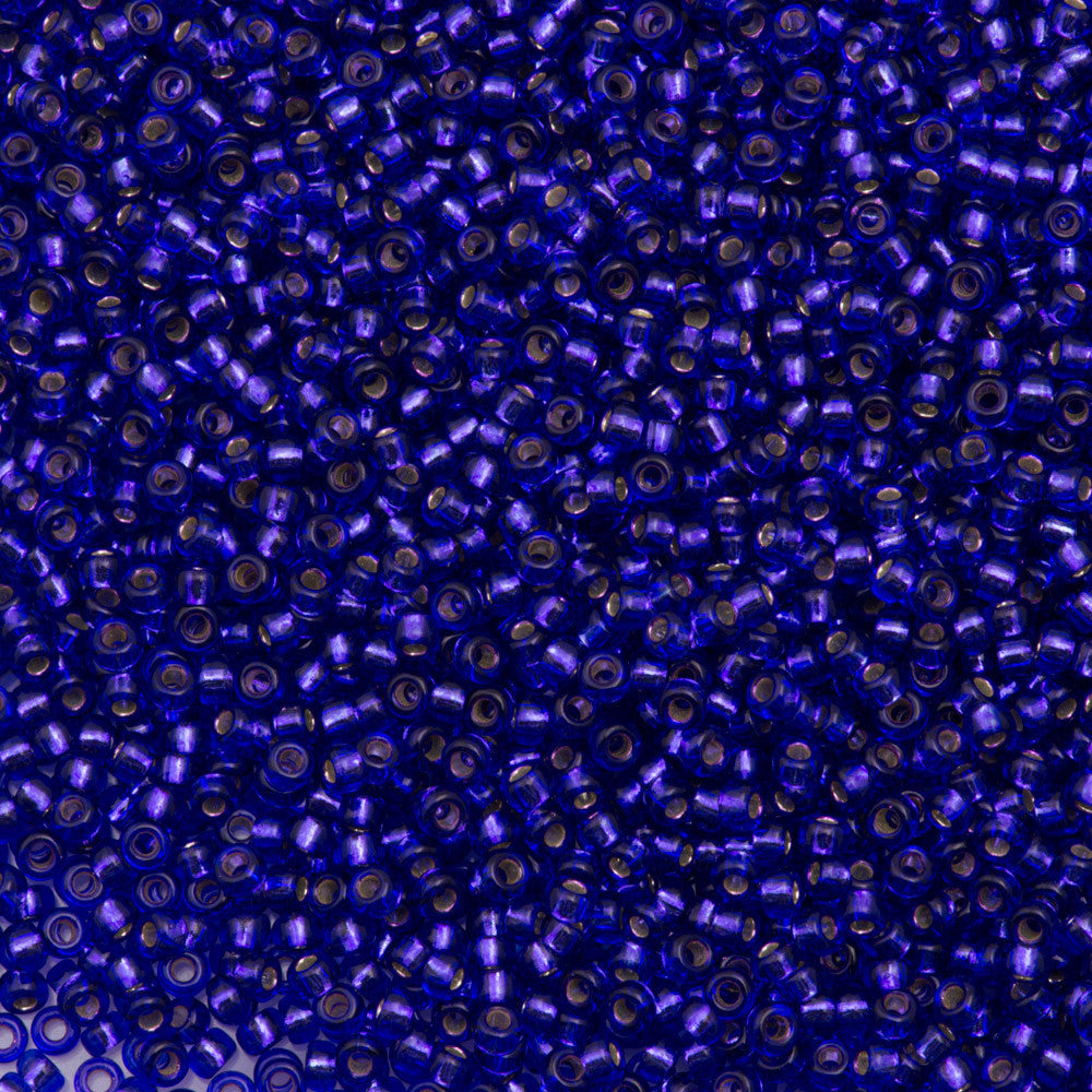 Miyuki Round Seed Bead 8/0 Dyed Silver Lined Royal Purple 22g Tube (1446)