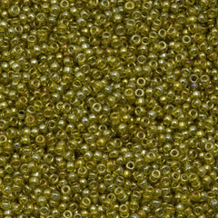 10g Miyuki Round Seed Bead 11/0 Transparent Golden Olive Luster (1889)