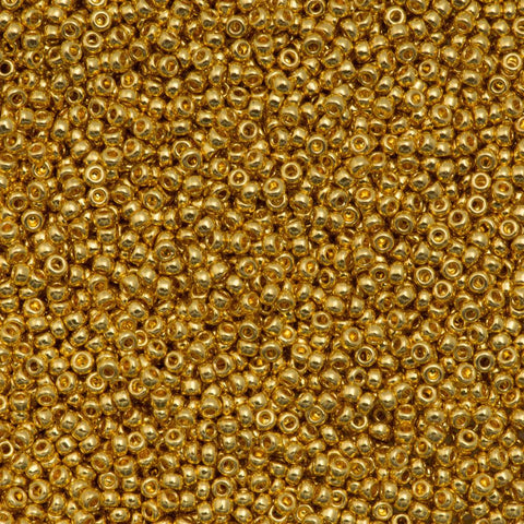 8/0 Miyuki Round Rocaille Seed Beads, 24K Gold Plated, 10 Gram Bag - Golden  Age Beads
