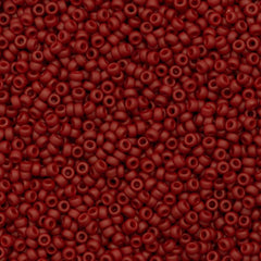 Miyuki Round Seed Bead 8/0 Opaque Matte Brick Red 22g Tube Glazed Luster (2040)