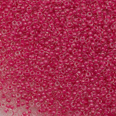 10g Miyuki Round Seed Bead 11/0 Inside Color Lined Raspberry (208)