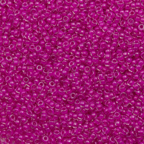 10g Miyuki Round Seed Bead 11/0 Inside Color Lined Fuchsia (209)